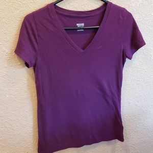 Purple plain v neck